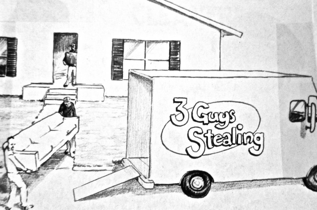 Cartoon 3 Guys Stealing