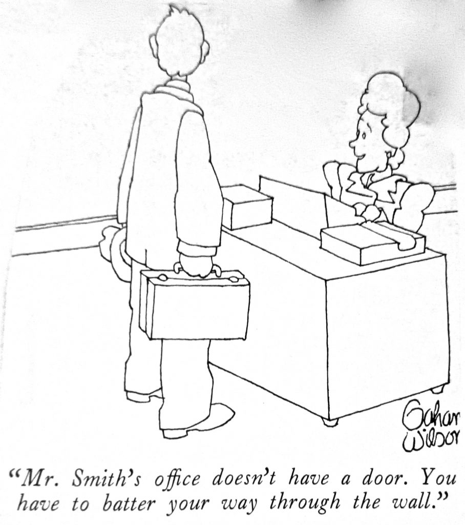 Cartoon Aggressive Salesman Wanted