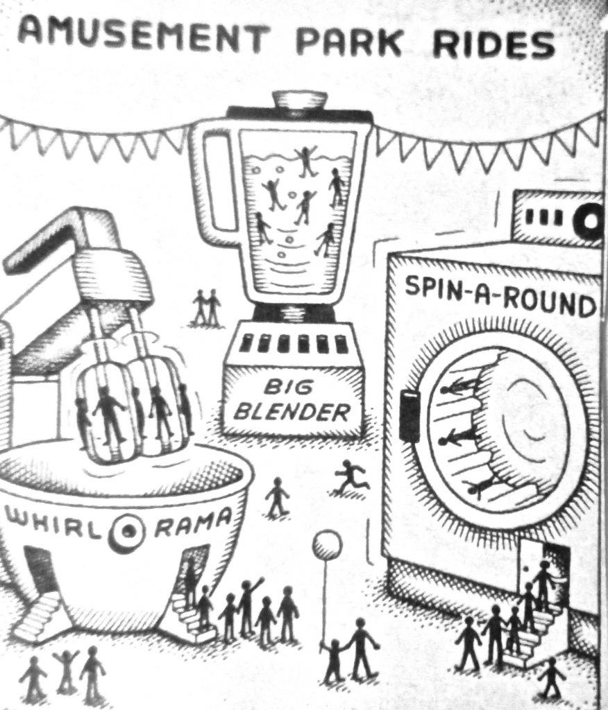Cartoon Amusement park rides