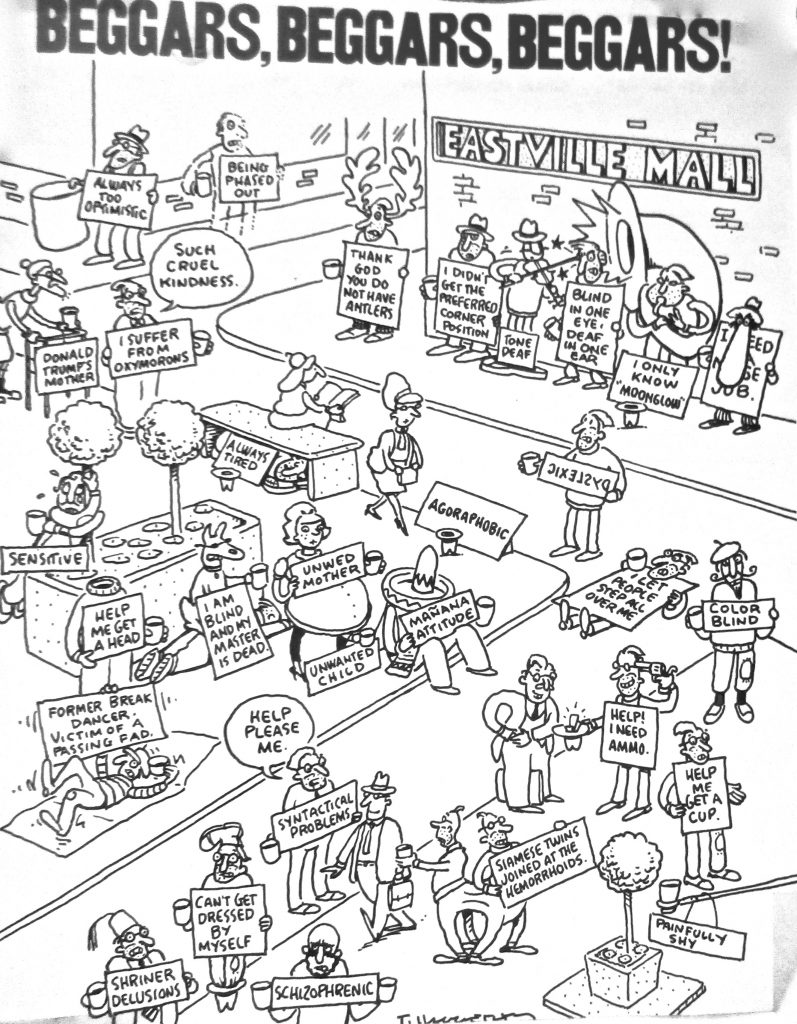 Cartoon Beggars Mall