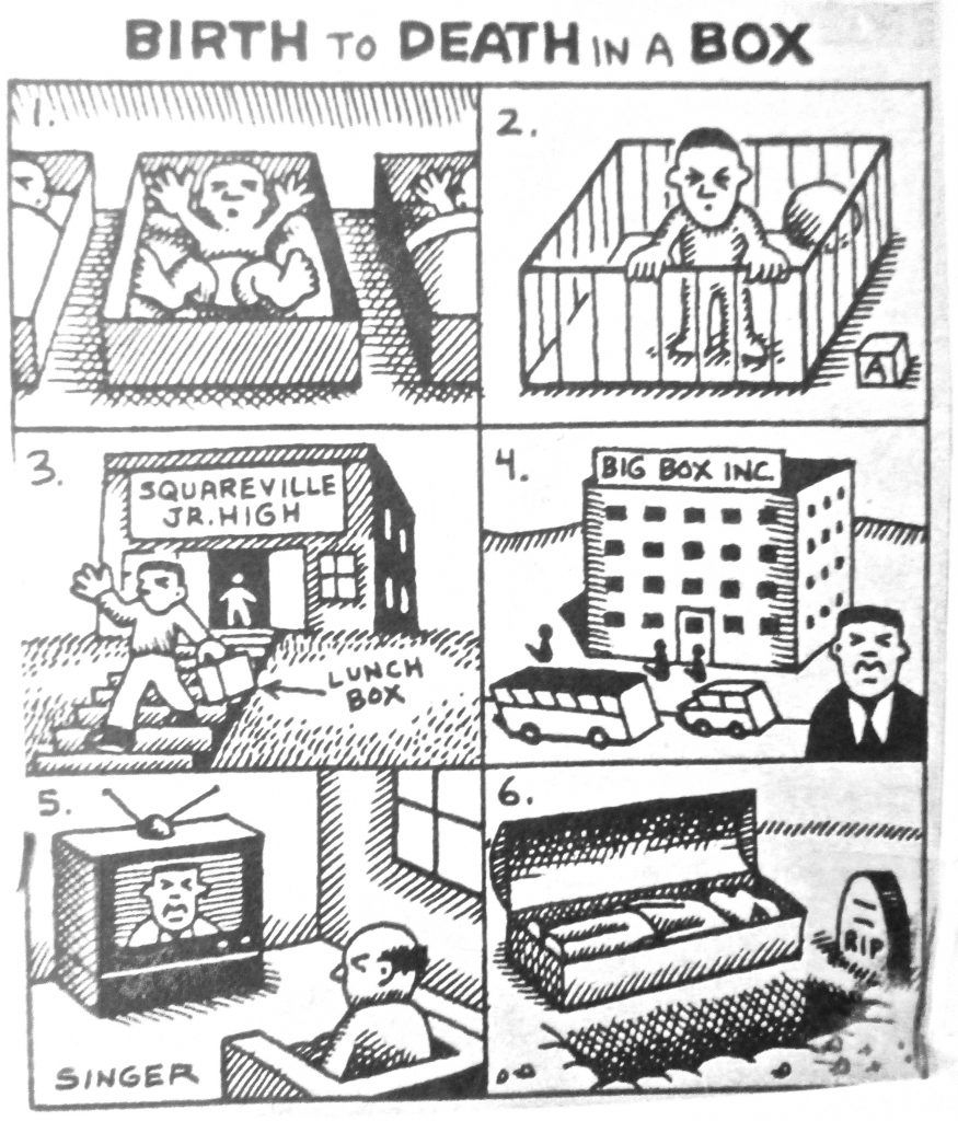 Cartoon Birth To Death In A Box