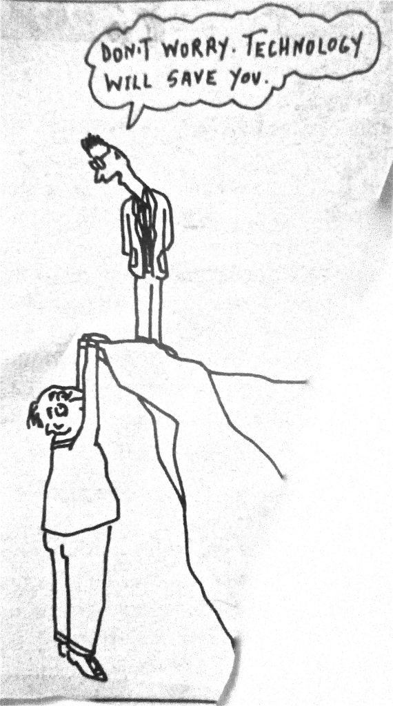 Cartoon Dont Worry Technology Will Save You