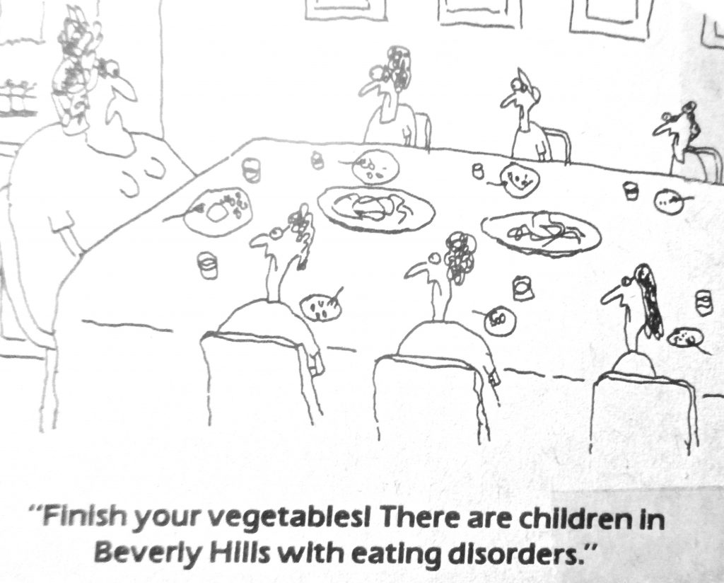 Cartoon Getting Poor Children To Eat Their Vegetables