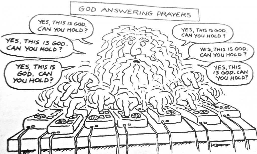 Cartoon God Answering Prayers