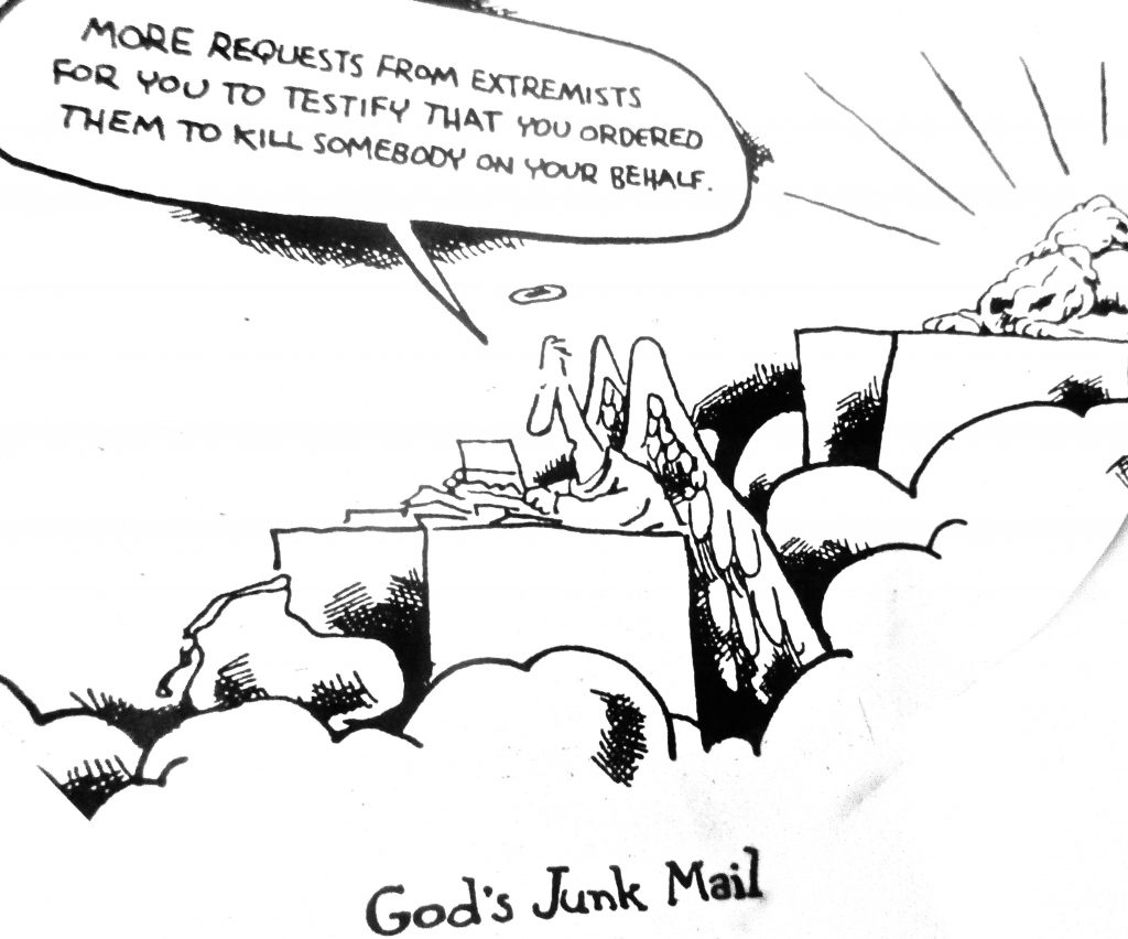 Cartoon God s Junk Mail