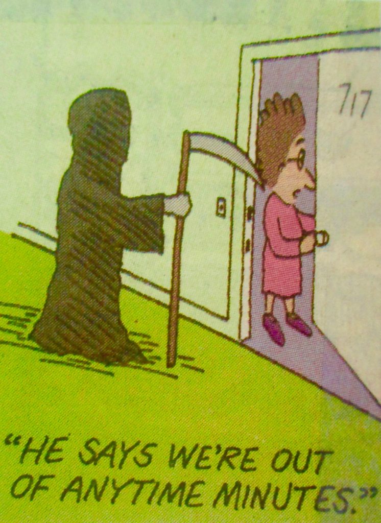 Cartoon He Says Were Out Anytime Minutes