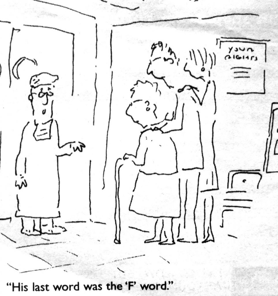 Cartoon His Last Word Was the F Word