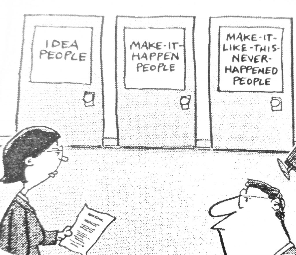 Cartoon Idea People Make It Happen People 