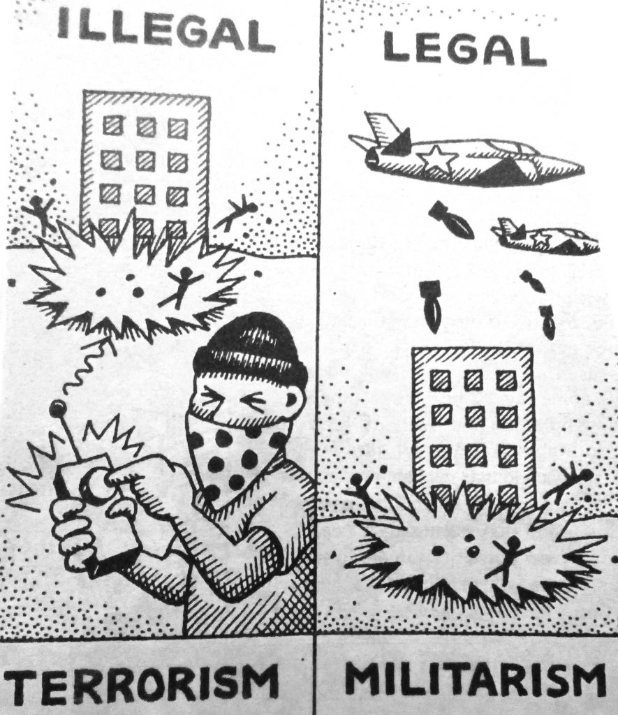 Cartoon Illegal Legal Militarism
