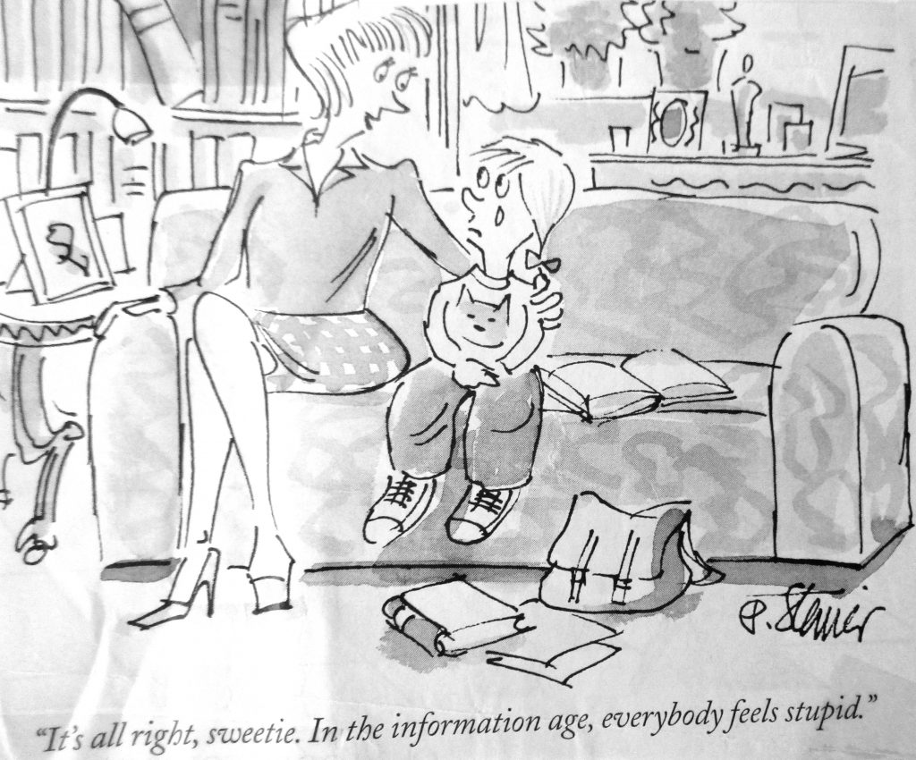 Cartoon Its All Right Sweetie In The Information Age Everybody Feets Stupiid
