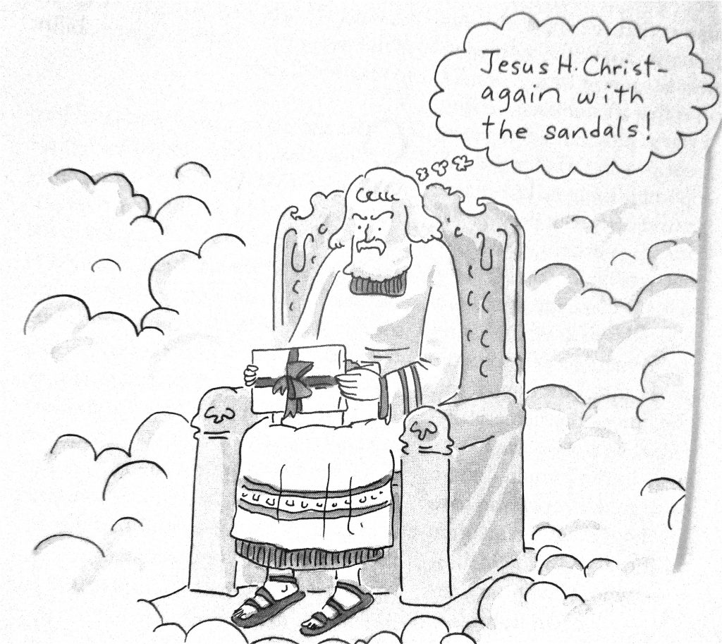 Cartoon Jesus H Christ Again With The Sandals