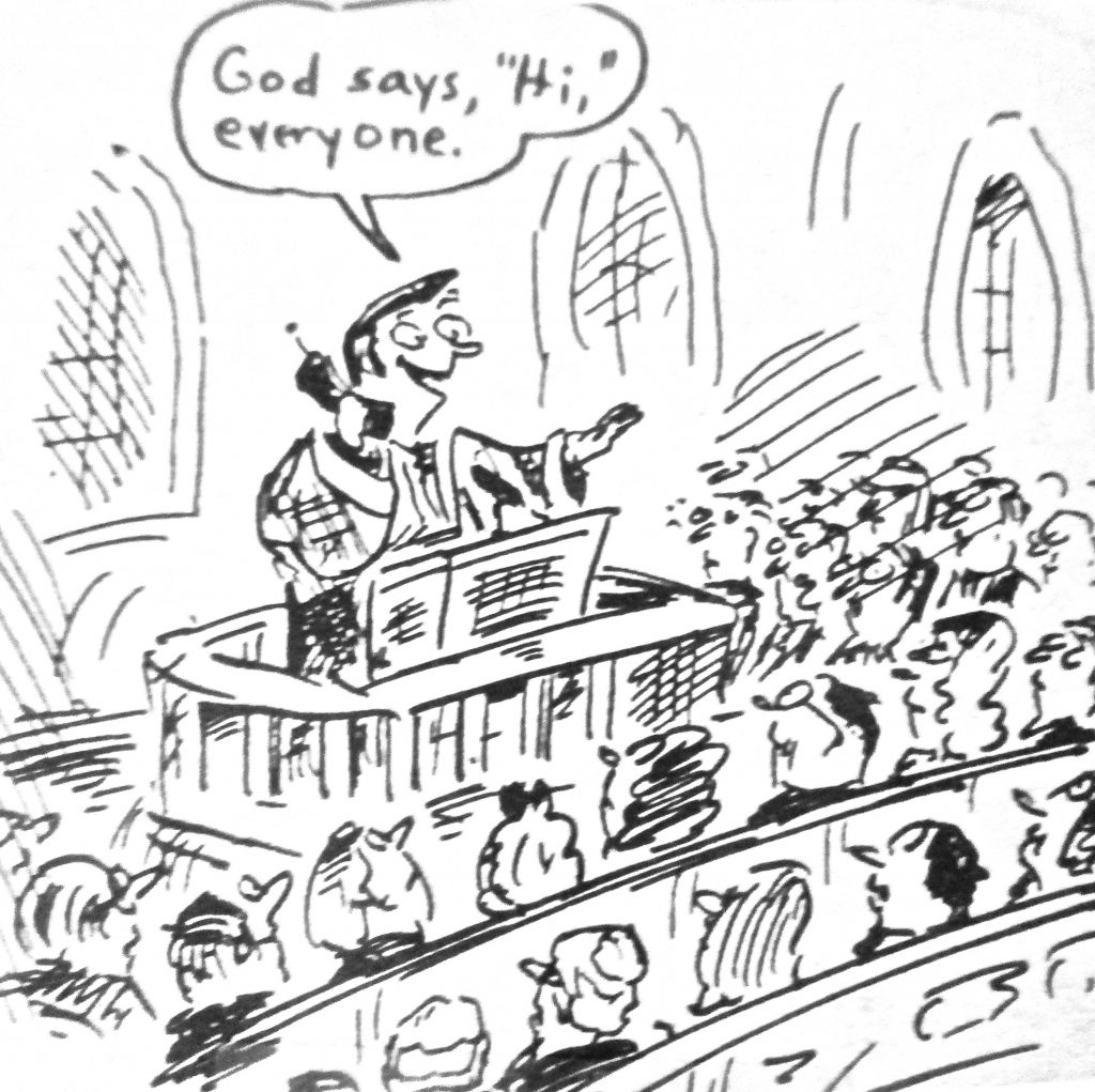 Cartoon Jesus Is Calling