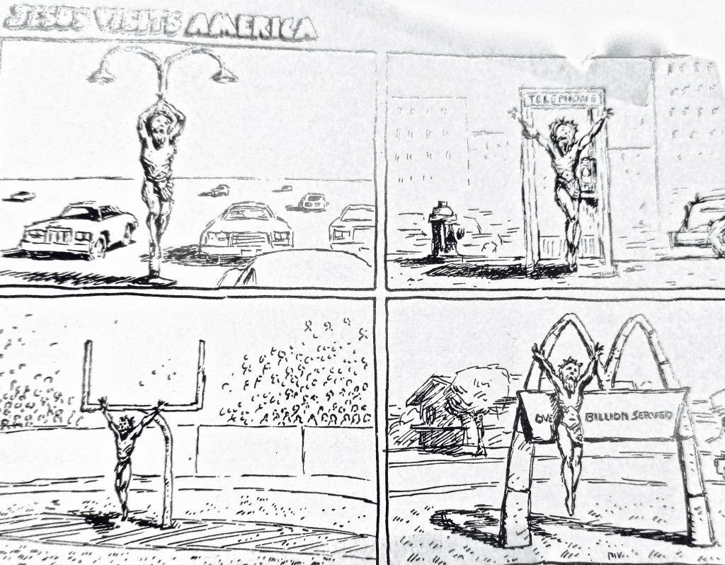 Cartoon Jesus Visits America