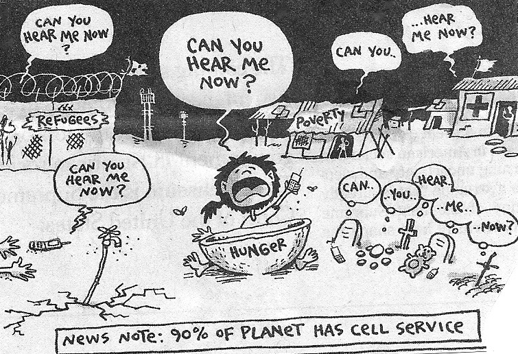Cartoon News Note Of Planet Has Call Service