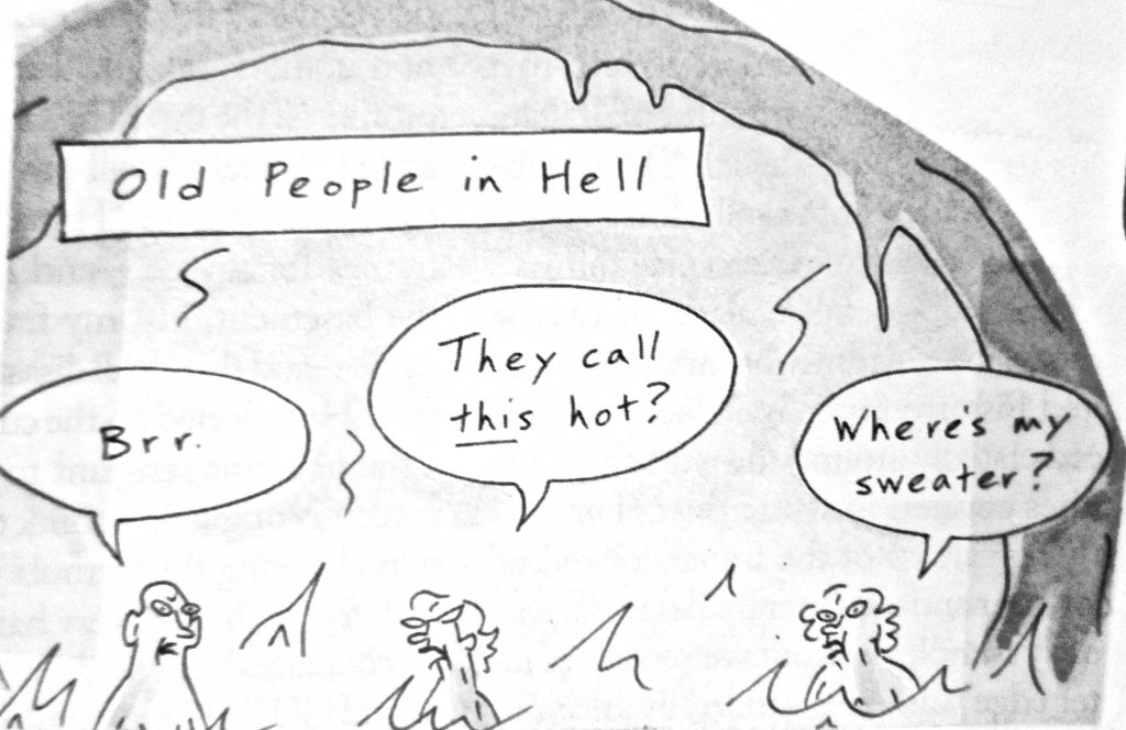 Cartoon Old People In Hall