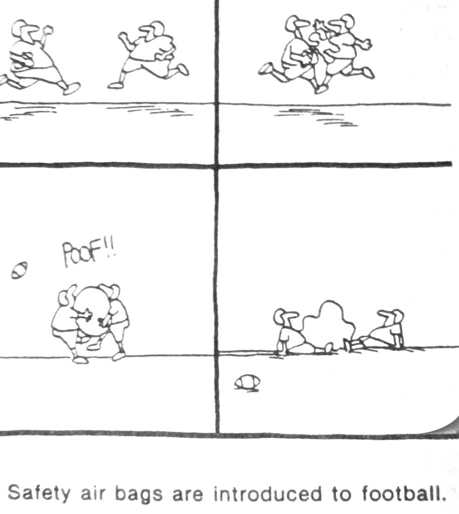Cartoon Safty Air Bags Are Introduced To Football
