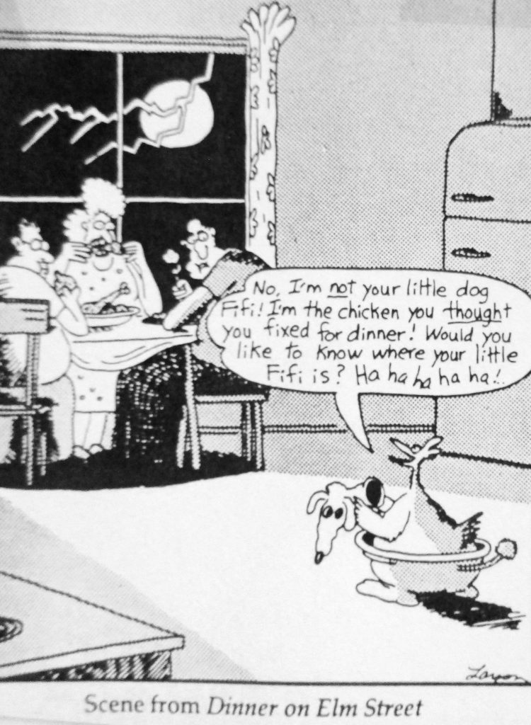 Cartoon Scene From dDnner On Elm Street