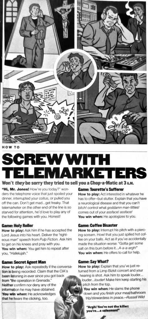 Cartoon Screw With Telemarketers