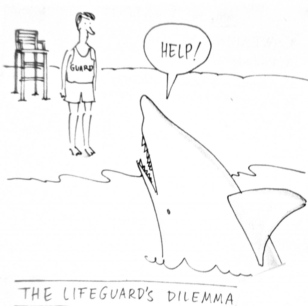 Cartoon The Life Guards Dilemma