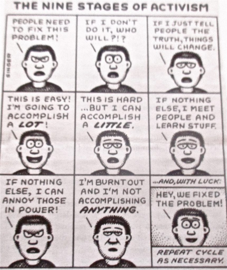 Cartoon The Nine Stages Of Activism