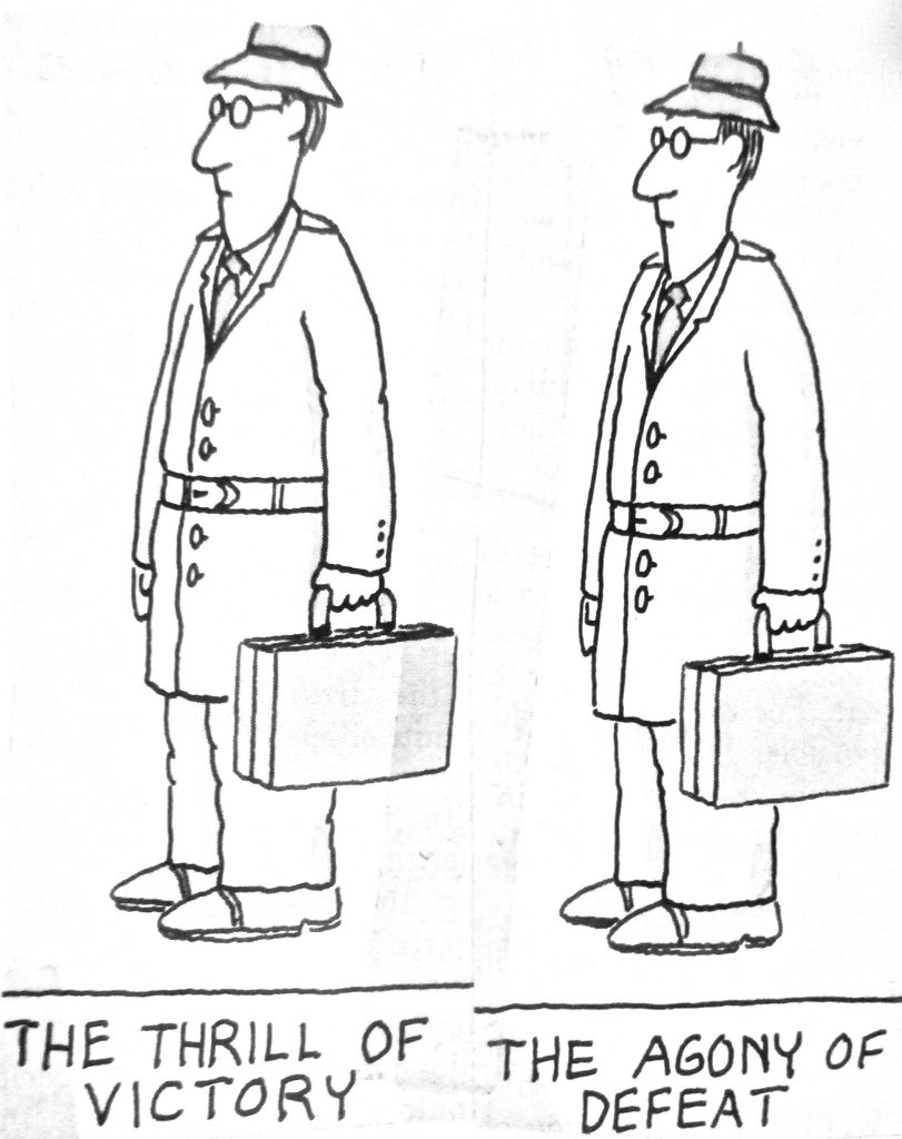 Cartoon The Thrill Of The Agony Oof Victory Defeat