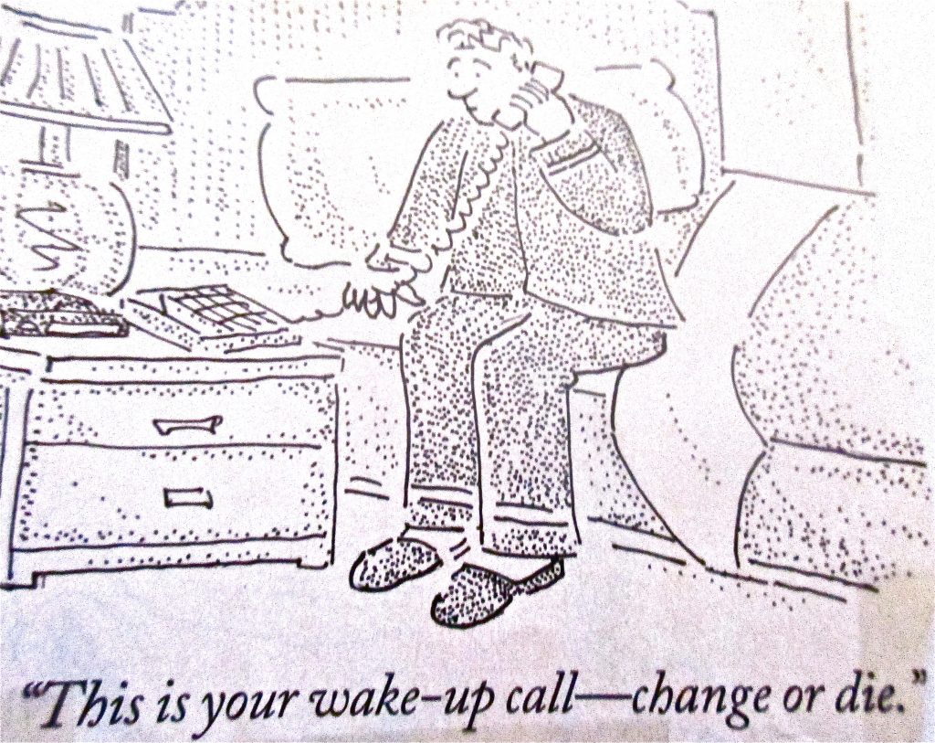Cartoon This Is Your Wake Up Call Change Or Die