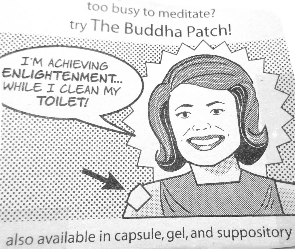 Cartoon Too Busy To Meditate Try The Buddha Patch