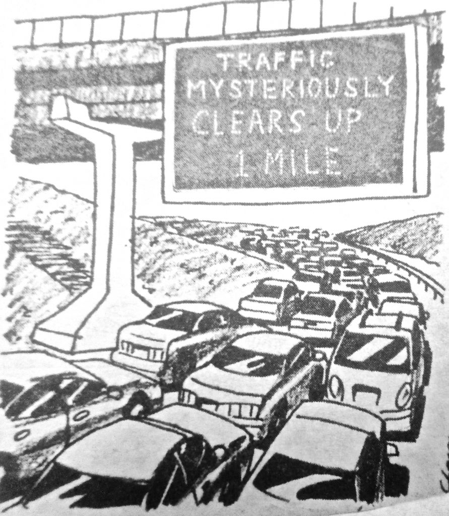 Cartoon Traffic Mysteriously Clearsup I Mile