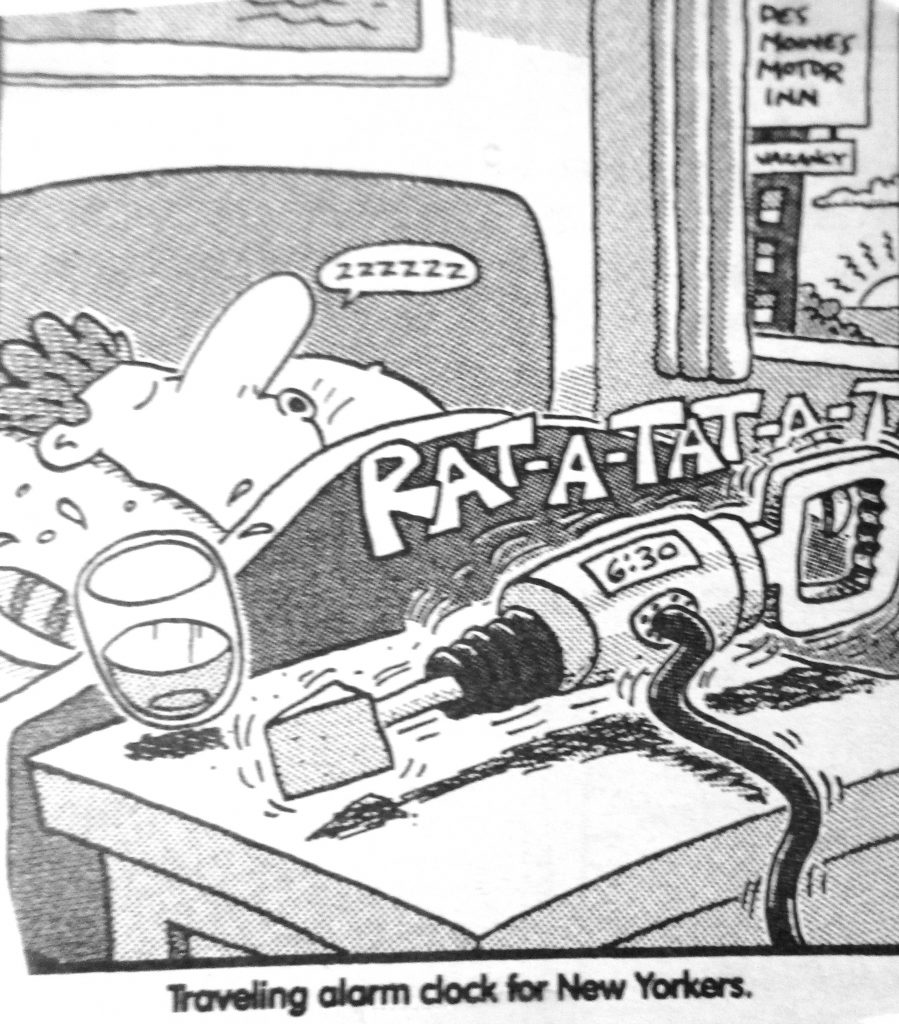 Cartoon Traveling Alarm Clock For New Yarkars