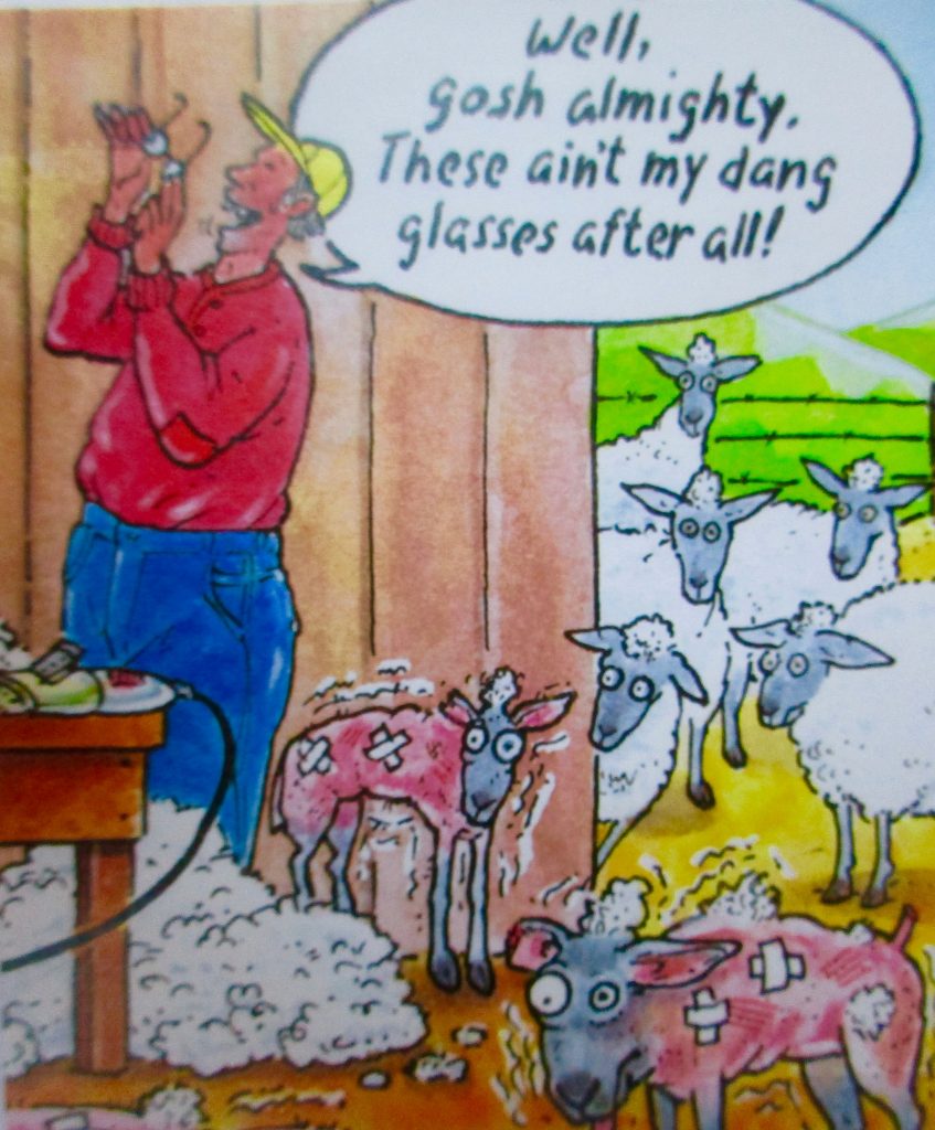Cartoon Well Gosh Almighty These Aint My Dang Glasses After All