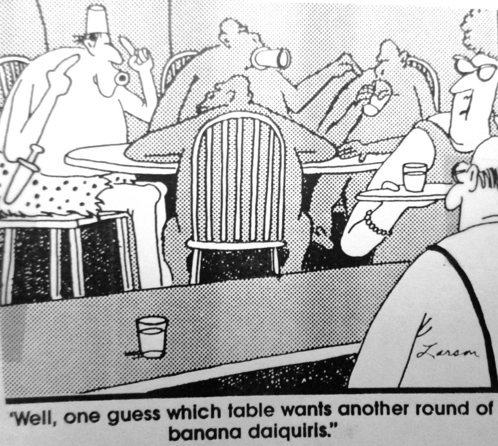 Cartoon Well One Guess Which Table Wants Another Round Of Banana Dalquirls