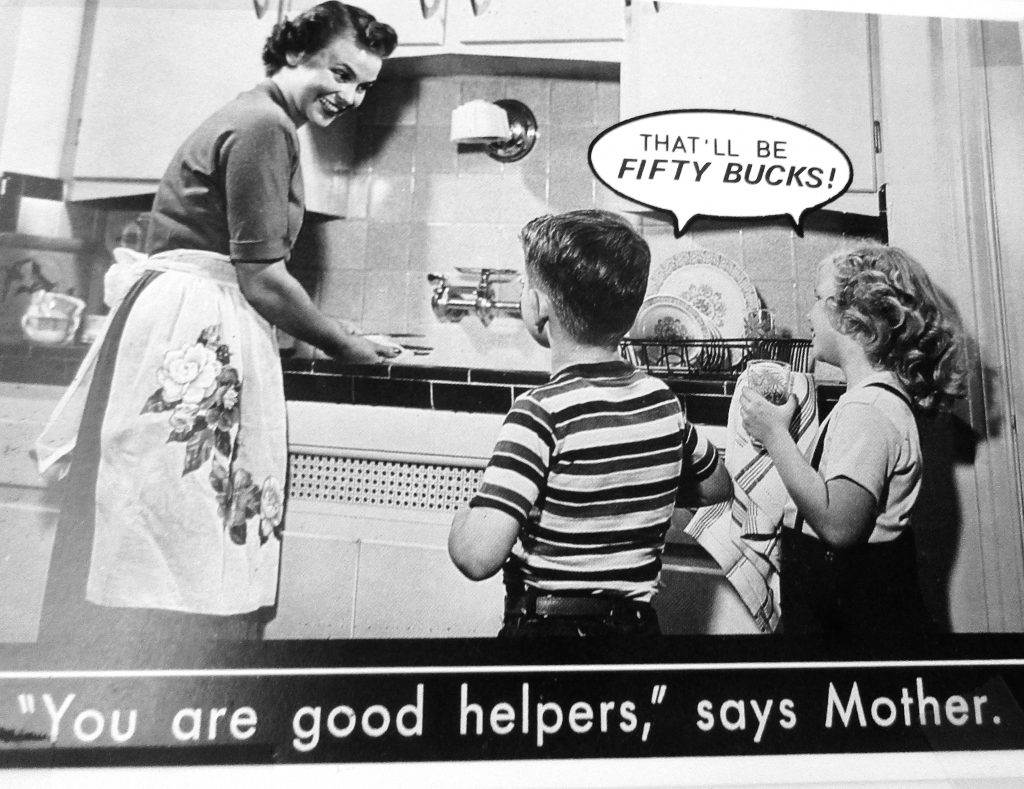 Cartoon You Are Good Helpers Says Mother