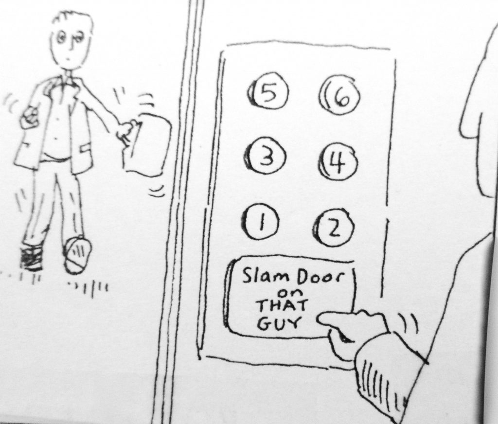 Cartoon slam doer on that guy