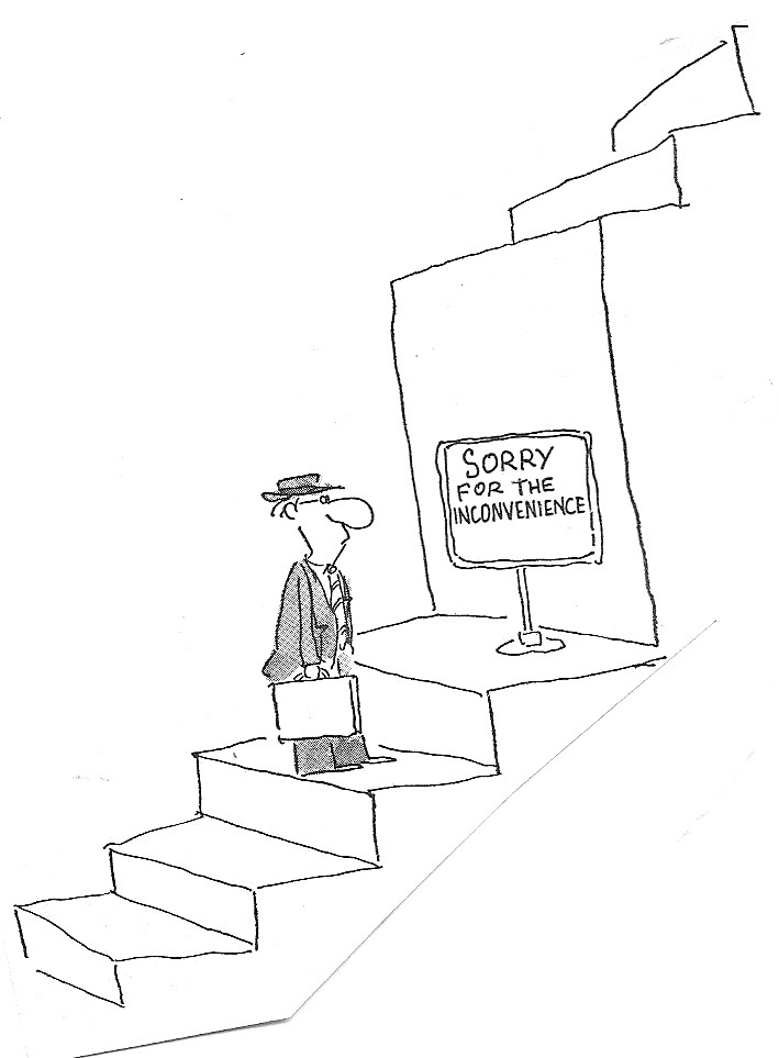 Cartoon sorry for the inconvenience