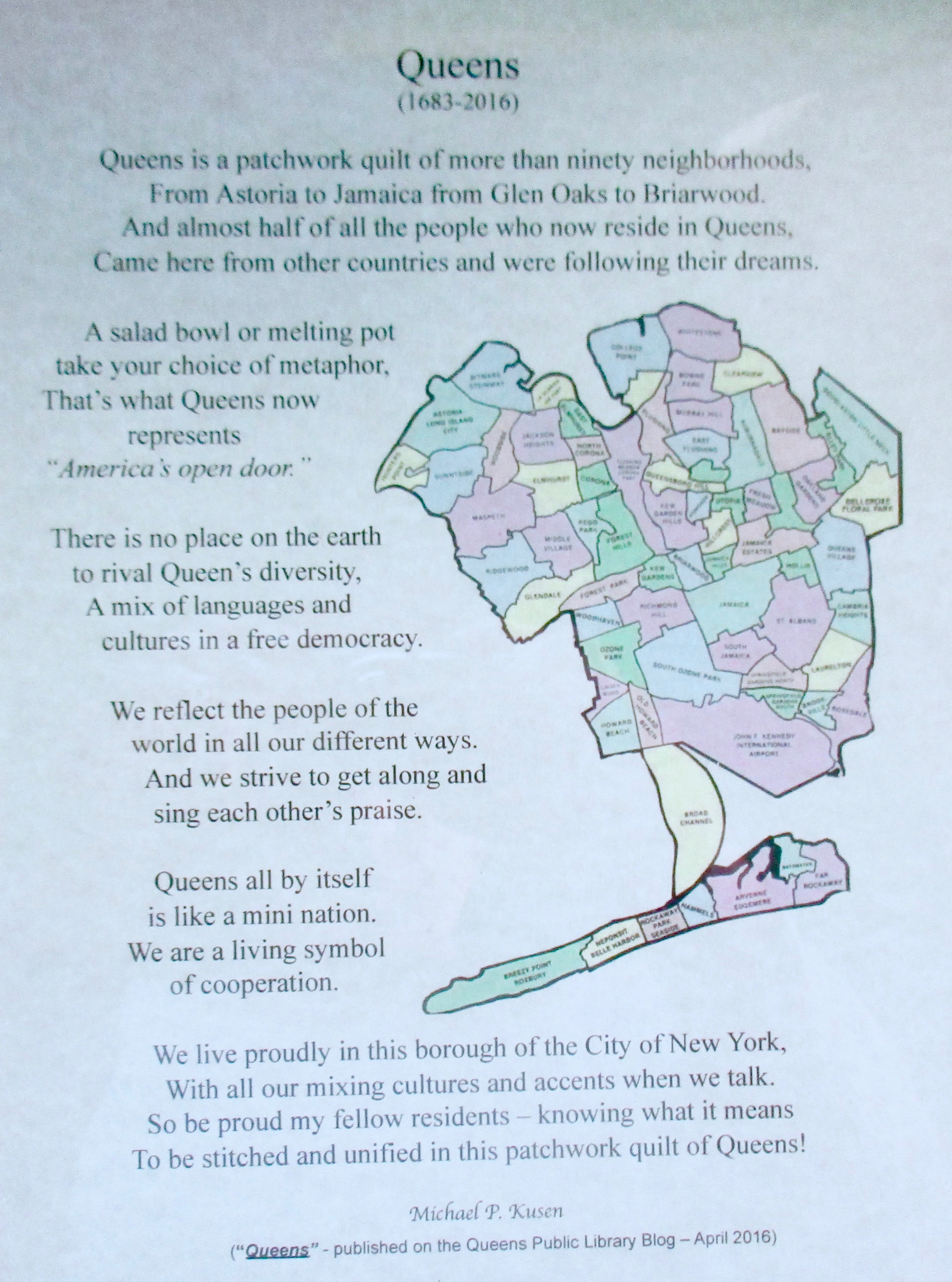 Poem - Queens (By Michael P. Kusen)