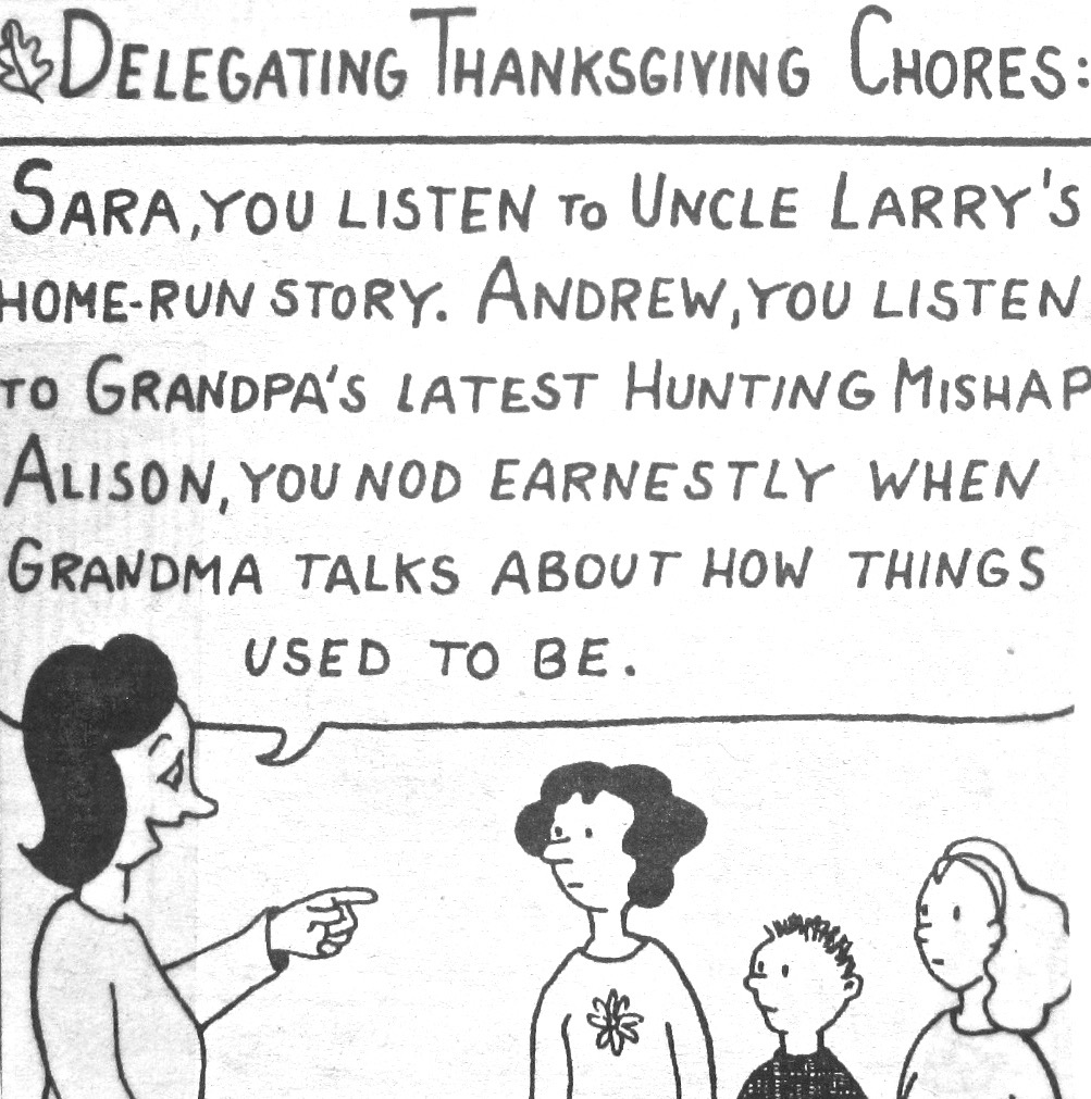 Cartoon Delegating Thanks Giving Chores