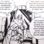 Illustration depicting Joseph and Mary discussing diaper changing responsibilities with a baby in a manger.
