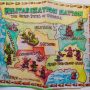 Illustrated map titled 'Militarization Nation' depicting various regions with military-themed characters and labels.