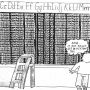 A cartoon character writing 'I will stop my obsessive-compulsive behavior' repeatedly on a blackboard.
