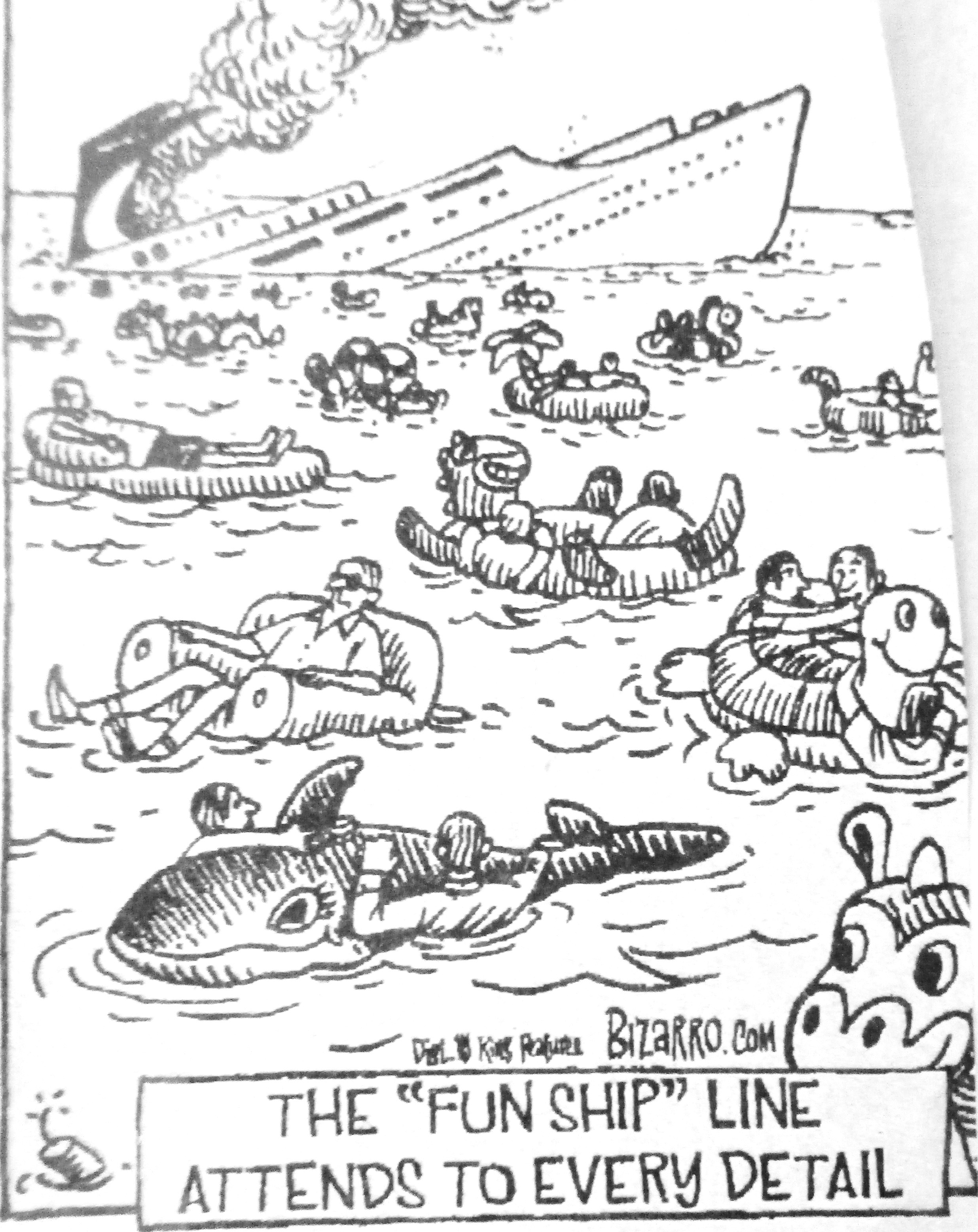 Cartoon - The 'Fun Ship' Line Attends To Every Detail