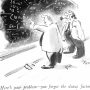 Two scientists examining a blackboard filled with mathematical equations in a cartoon style.