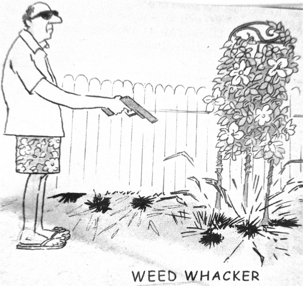 Cartoon weed whacker