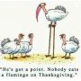 Thanksgiving Cartoon - Turkey Flamingo
