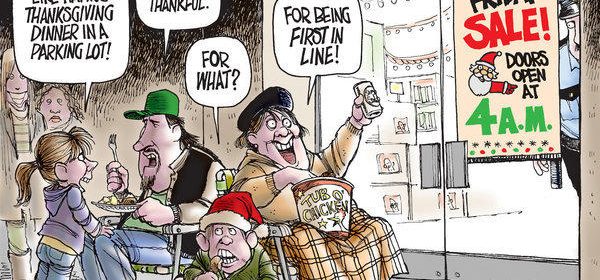 Cartoon - Black Friday Shopping - First In Line