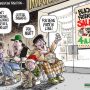 Cartoon - Black Friday Shopping - First In Line
