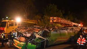 A school bus full of South Korean children was traveling through a tunnel near Weihai, China when it caught on fire.