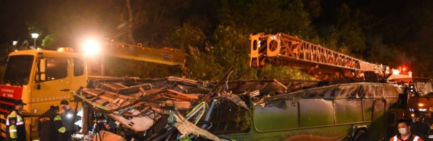 A school bus full of South Korean children was traveling through a tunnel near Weihai, China when it caught on fire.