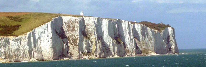 How were the white cliffs of Dover England formed