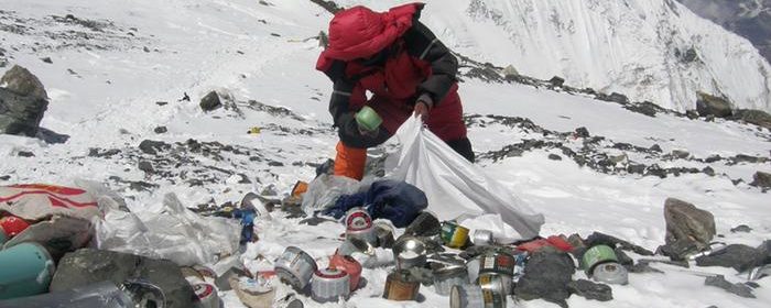 Trash on Mount Everest