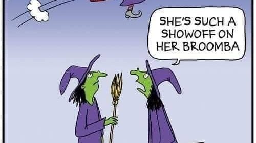 She is such a showoff on her Broomba